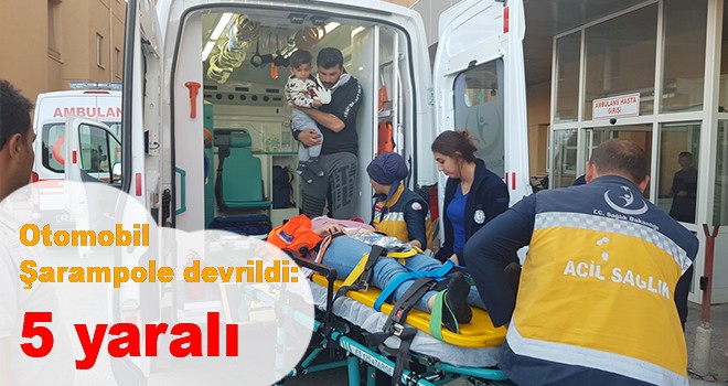 Otomobil şarampole devrildi: 5 yaralı