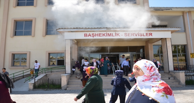 Karsta hastanede yangın tatbikatı