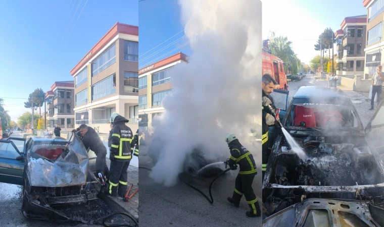 Cumhuriyet Mahallesi’nde Araç Yangını