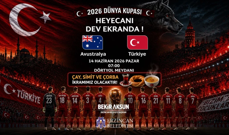 Erzincan’da Milli Heyecan Dev Ekrana Taşınıyor