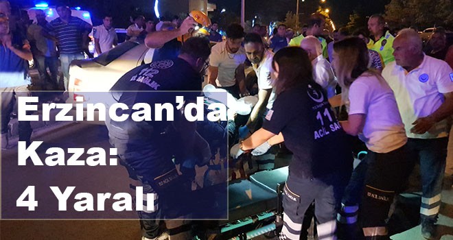 Erzincanda iki otomobil çarpıştı: 4 yaralı