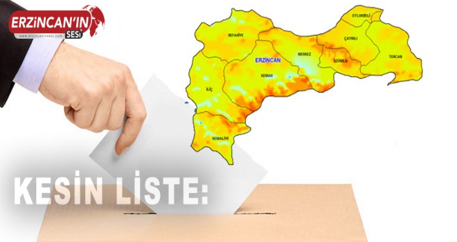KESİN ADAY LİSTELERİ AÇIKLANDI