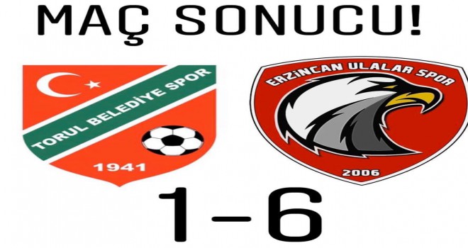 Erzincan Ulalar spor deplasmanda Torul Belediyesporu 6-1 mağlup etti.