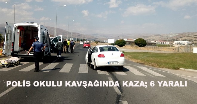 POLİS OKULU KAVŞAĞINDA KAZA; 6 YARALI