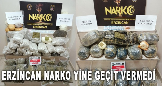 ERZİNCAN NARKO YİNE GEÇİT VERMEDİ