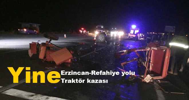 Erzincanda traktör ile otomobil çarpıştı: 3 yaralı
