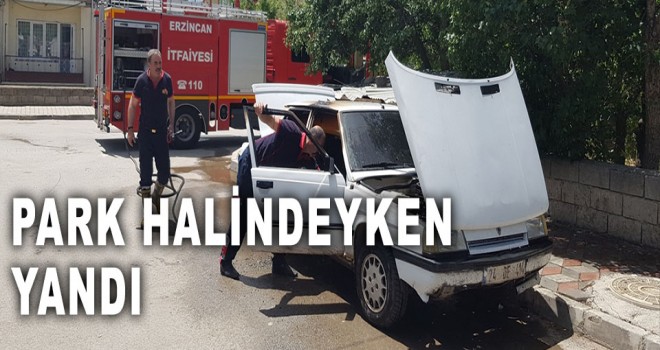 Park halindeki otomobil yandı