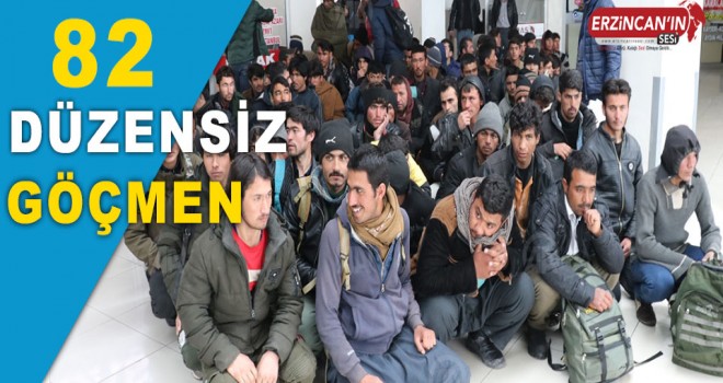 Erzincanda 82 düzensiz göçmen yakalandı