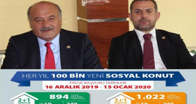 100 BİN SOSYAL KONUTUN 500'ü ERZİNCAN'A YAPILACAK