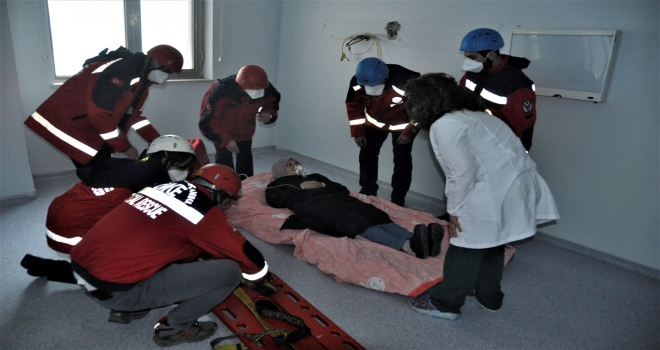 Hastanede yangın tatbikatı