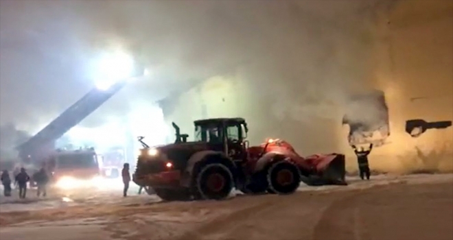 Erzurumda depo yangını