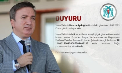 Vali Aydoğdu; “Lütfen Çiçek Göndermeyin”