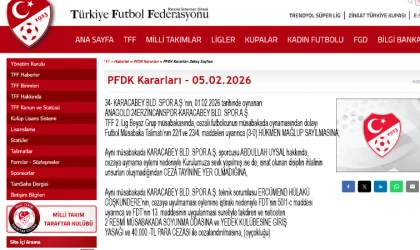 PFDK’dan beklenen Karar Açıklandı