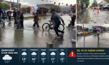 Bir anlık Yoğun yağış korkuttu