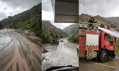 Erzincan-Kemah Karayolunda Toprak Kayması