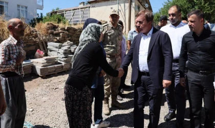 Vali Aydoğdu, Yangın Sonrası Kışlacık Köyü’nde İncelemelerde Bulundu