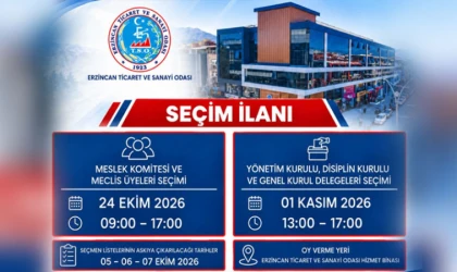Erzincan Ticaret ve Sanayi Odası, Seçim Takvimini Açıkladı