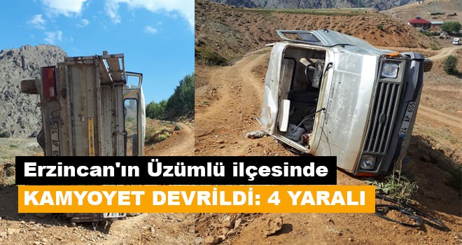 KAMYOYET DEVRİLDİ: 4 YARALI